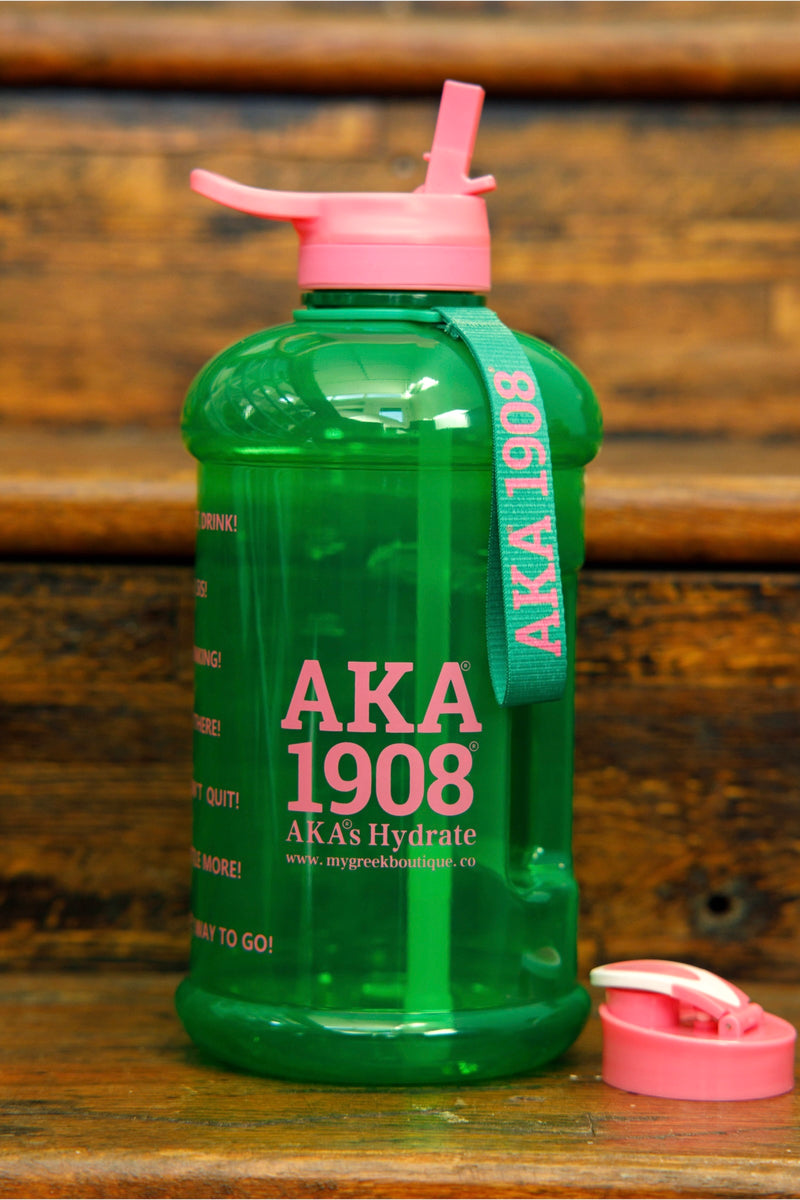 Alpha Kappa Alpha AKA 750ml Plastic Water Bottle with Flip Straw