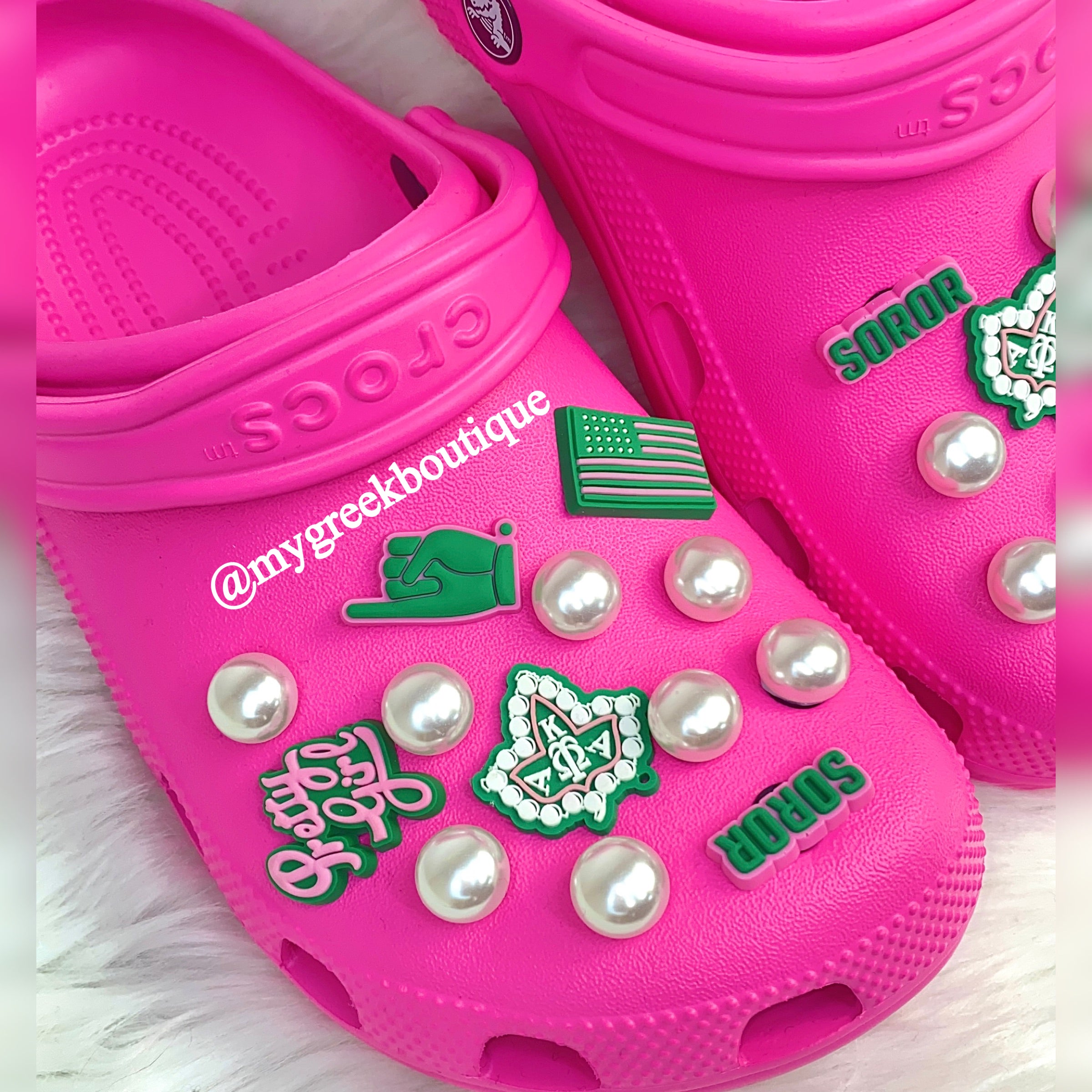Croc Charms  Pretty in Pink & Gorgeous in Green